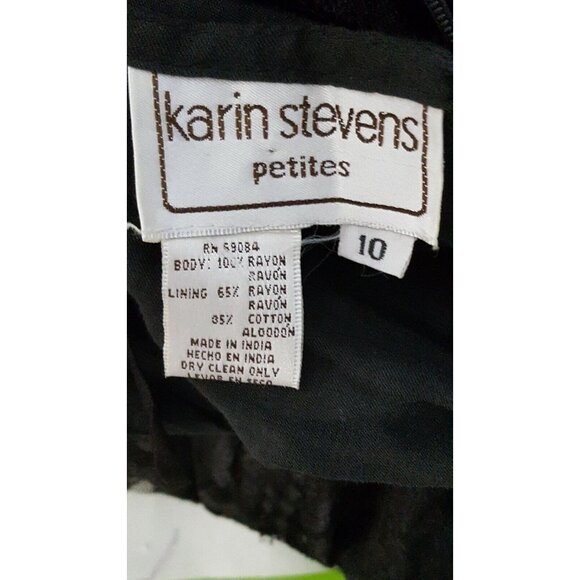 Vintage Lace Dress 10P Beaded Black Lined Zip Gothic Wedding Goth Tea Length - Picture 6 of 11